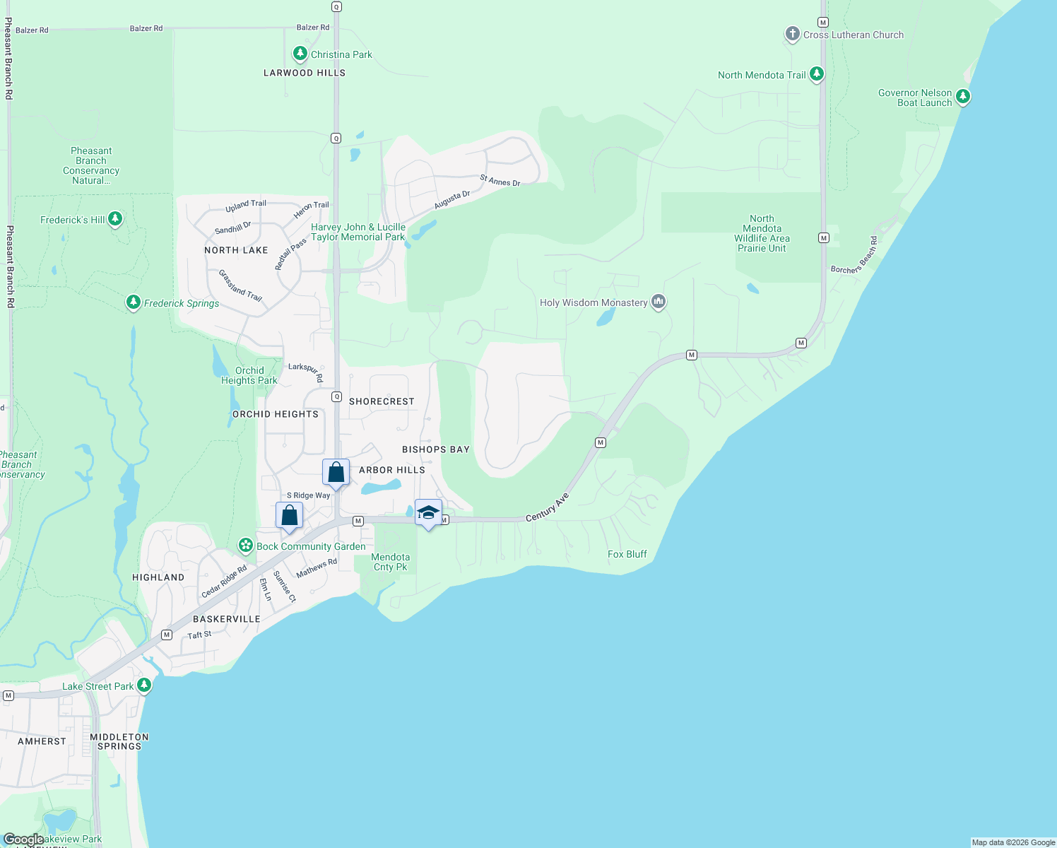 map of restaurants, bars, coffee shops, grocery stores, and more near 3613 Deer Path Rd in Middleton