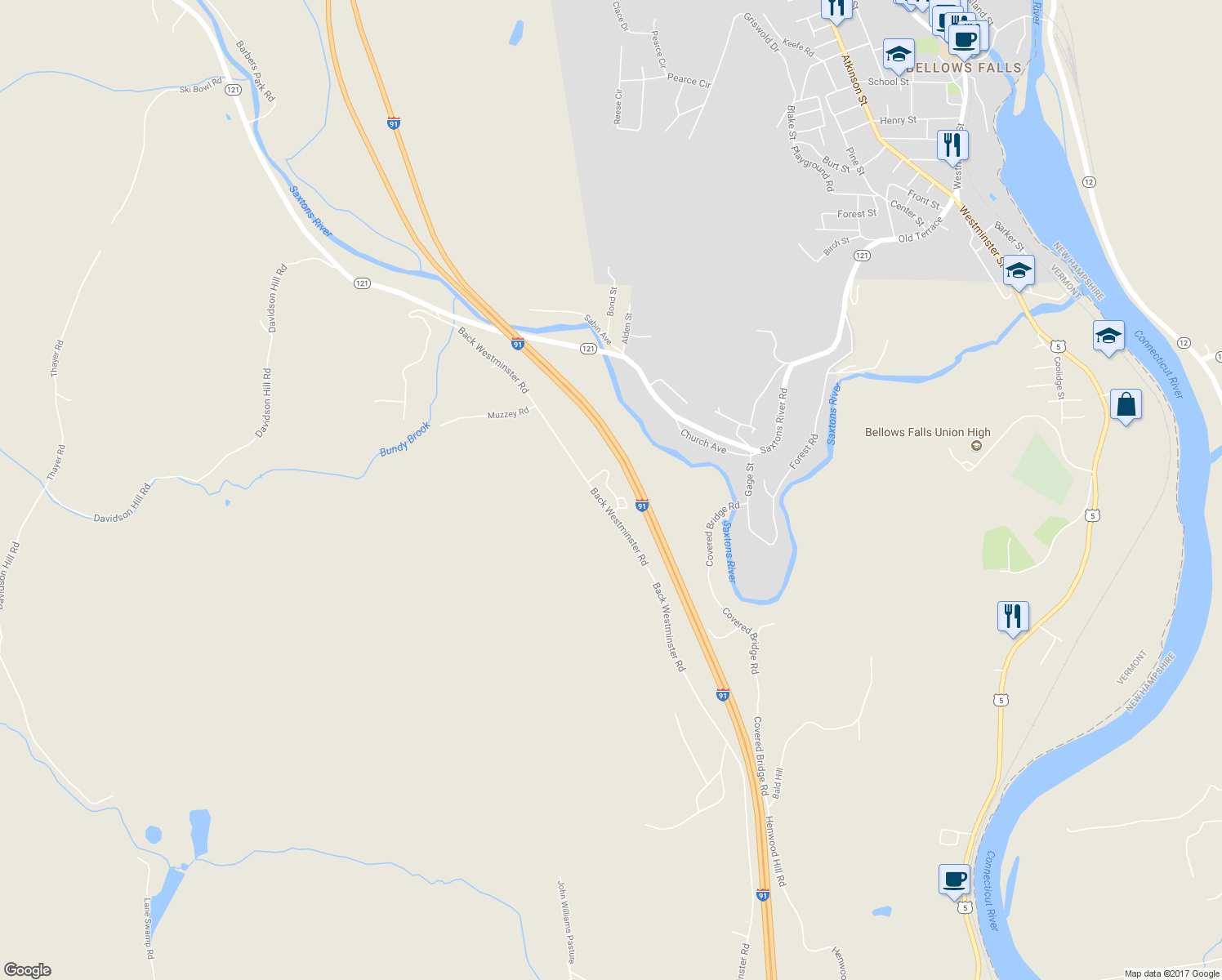 map of restaurants, bars, coffee shops, grocery stores, and more near 130 Shady Pines Park in Westminster