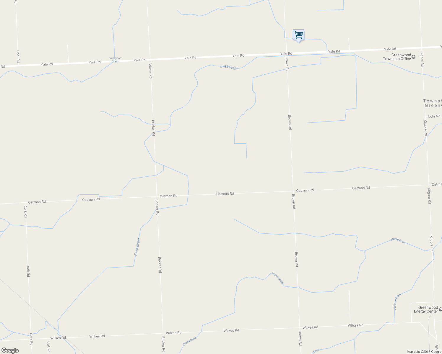 map of restaurants, bars, coffee shops, grocery stores, and more near 9740 Oatman Road in Avoca