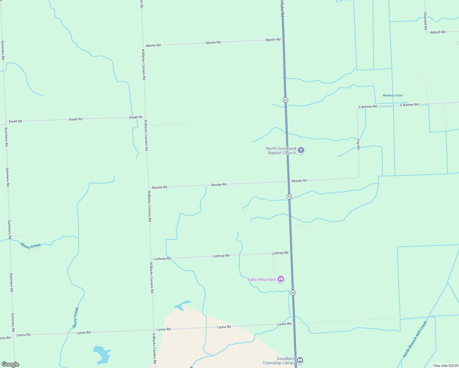 map of restaurants, bars, coffee shops, grocery stores, and more near 6785 Reside Road in Imlay City