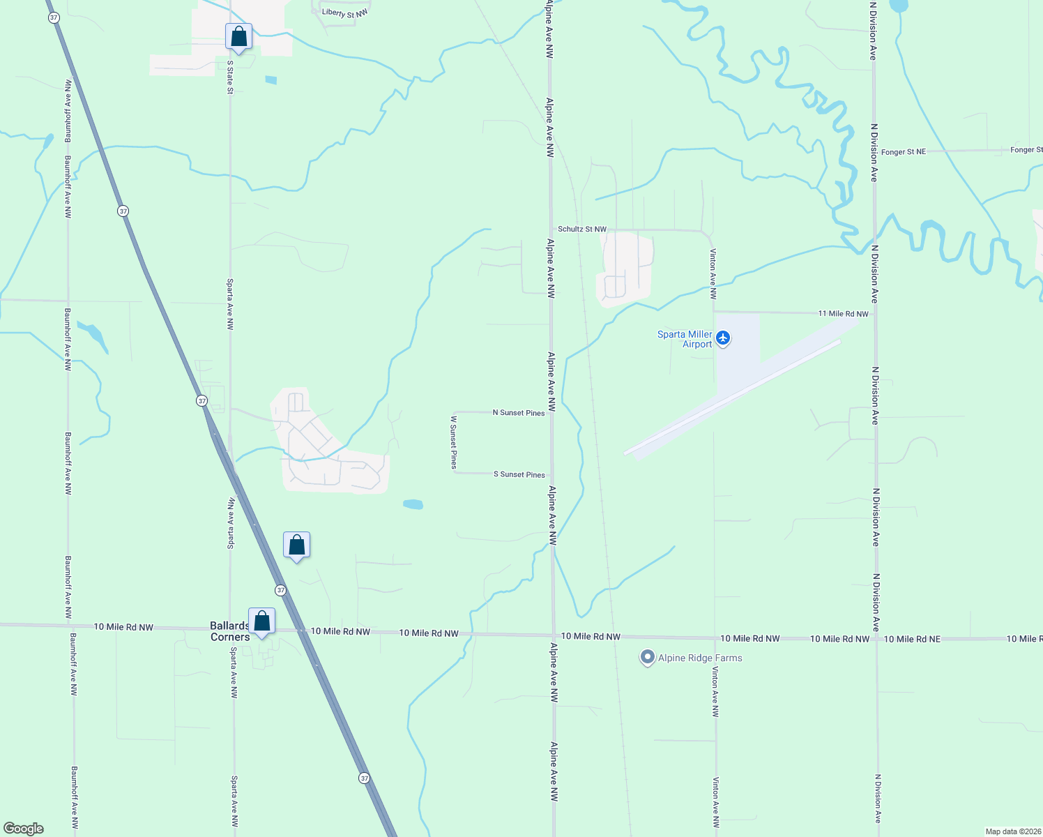 map of restaurants, bars, coffee shops, grocery stores, and more near 850 North Sunset Pines in Sparta