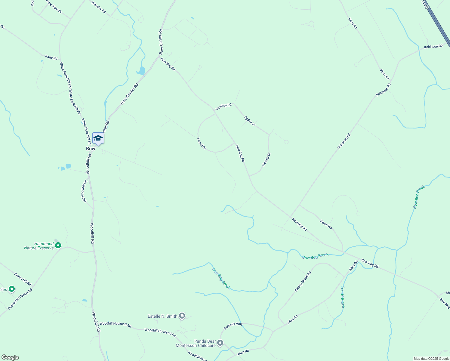 map of restaurants, bars, coffee shops, grocery stores, and more near 10 Sharon Drive in Bow