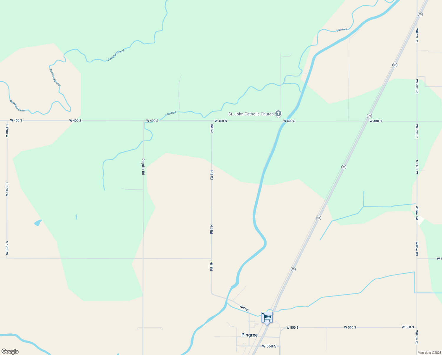 map of restaurants, bars, coffee shops, grocery stores, and more near 441 Hill Road in Pingree