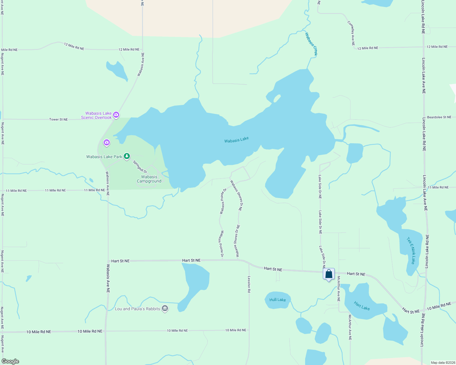 map of restaurants, bars, coffee shops, grocery stores, and more near 9275 Wabasis Shores Drive Northeast in Greenville