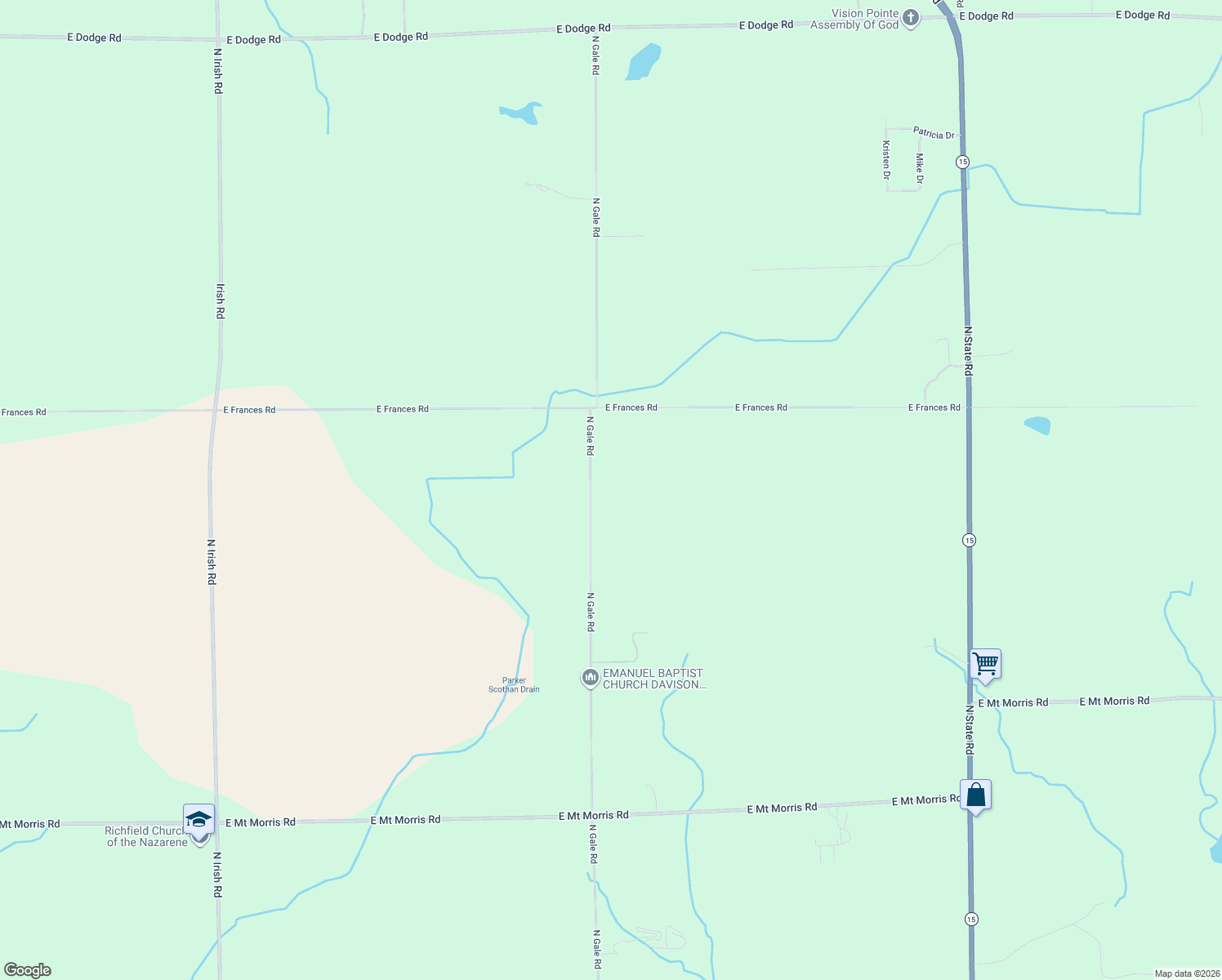 map of restaurants, bars, coffee shops, grocery stores, and more near 8460 North Gale Road in Otisville