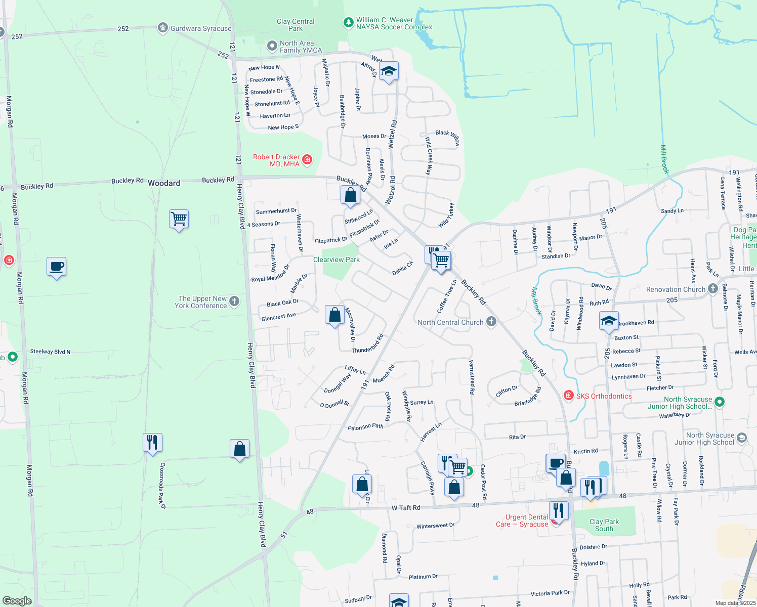 map of restaurants, bars, coffee shops, grocery stores, and more near 4958 Look Kinney Cir in Liverpool