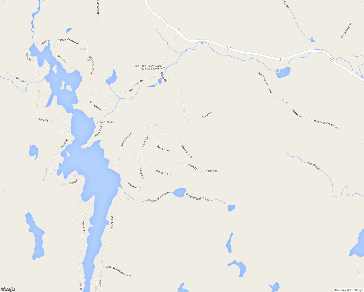 map of restaurants, bars, coffee shops, grocery stores, and more near Mud Pond Rd in Washington