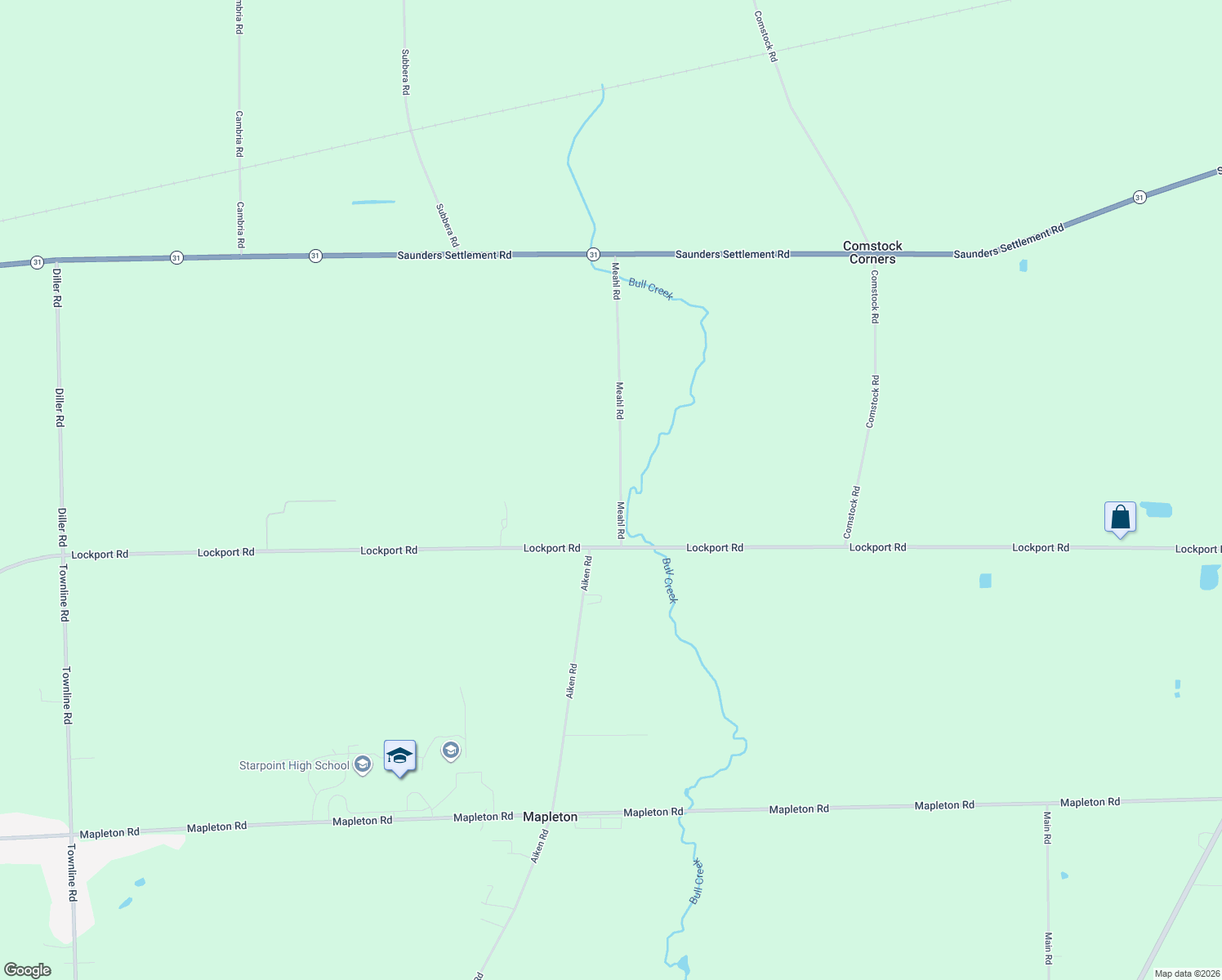 map of restaurants, bars, coffee shops, grocery stores, and more near 5902 Meahl Rd in Lockport