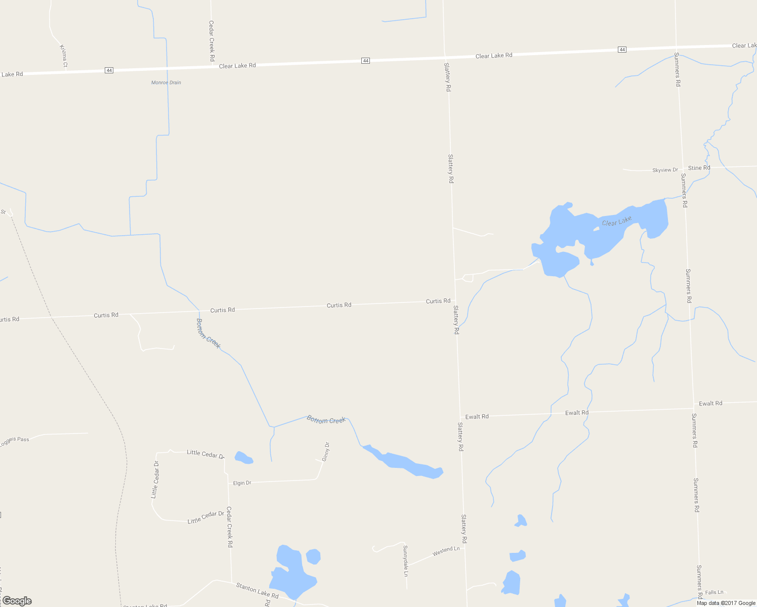 map of restaurants, bars, coffee shops, grocery stores, and more near 5350 Curtis Road in Attica