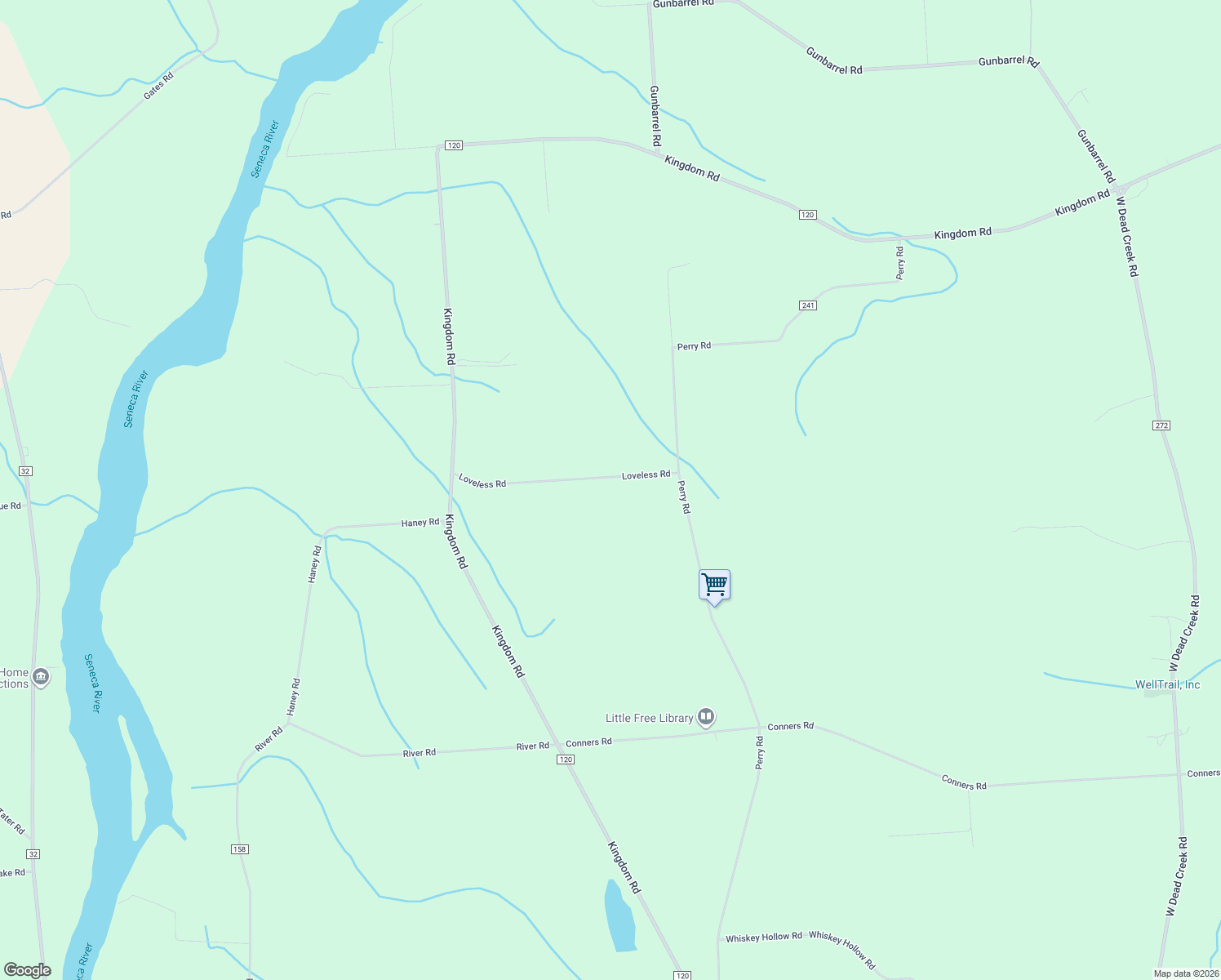 map of restaurants, bars, coffee shops, grocery stores, and more near 1344 Loveless Rd in Baldwinsville
