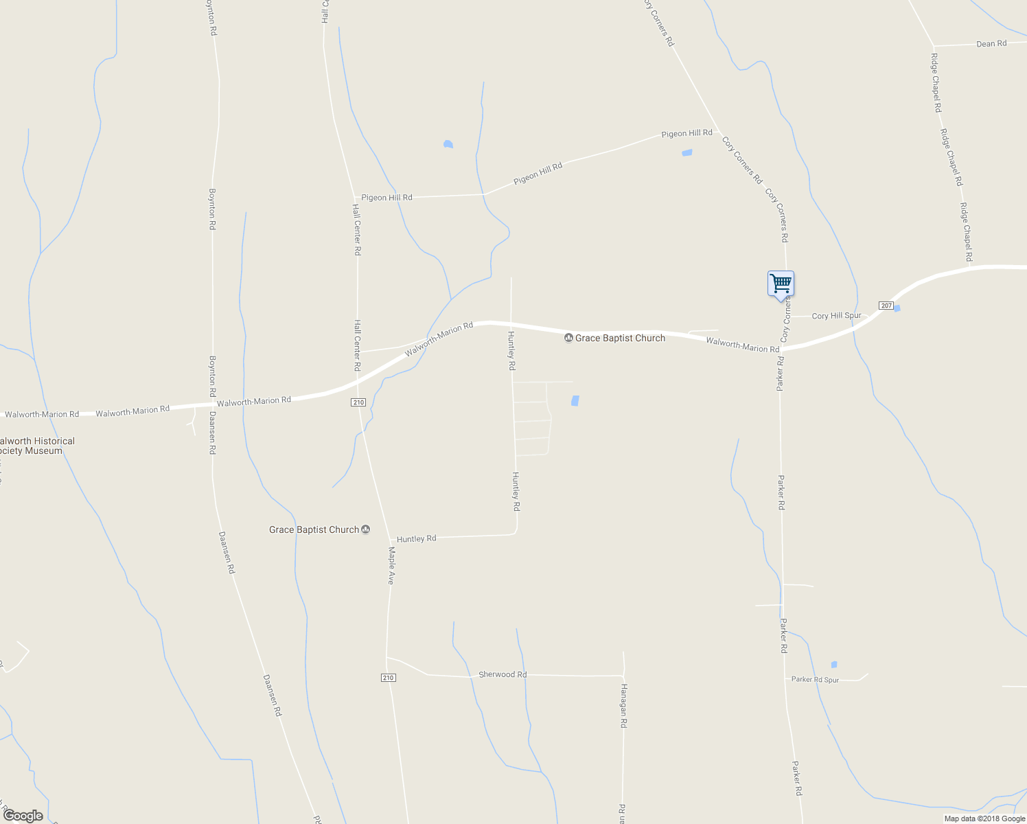 map of restaurants, bars, coffee shops, grocery stores, and more near Huntley Road in Marion