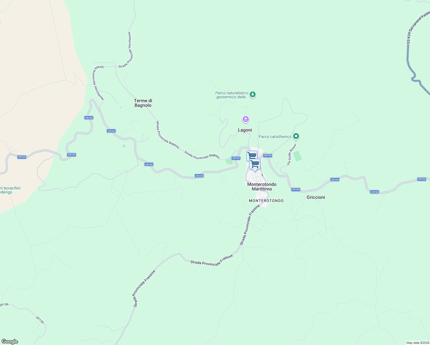 map of restaurants, bars, coffee shops, grocery stores, and more near 6 S.v. di Paterno in Provincia di Grosseto
