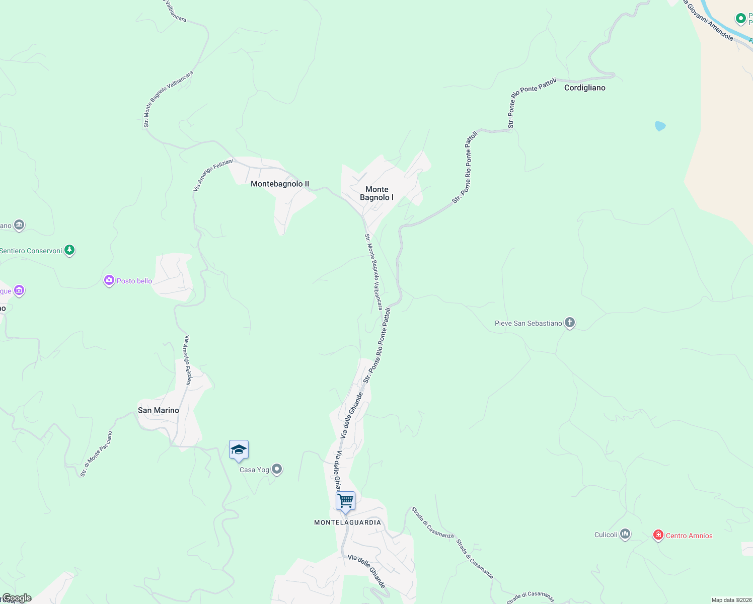 map of restaurants, bars, coffee shops, grocery stores, and more near 2 Strada Monte Bagnolo Valbiancara in Perugia