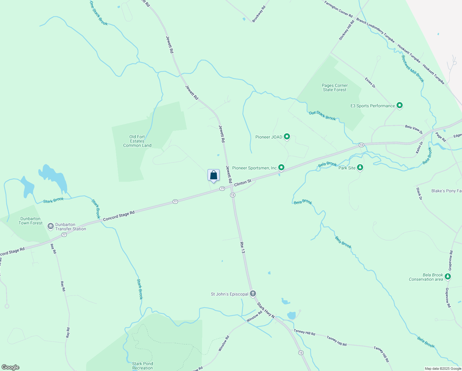 map of restaurants, bars, coffee shops, grocery stores, and more near 2 Jewett Road in Dunbarton