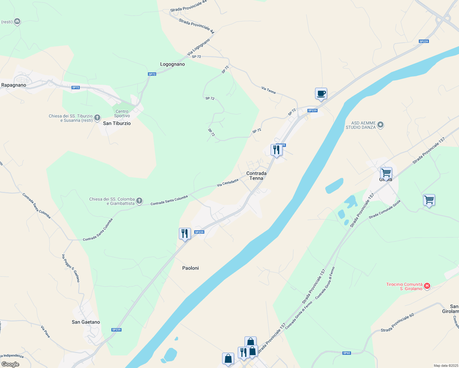 map of restaurants, bars, coffee shops, grocery stores, and more near 2 Via Castelletta in Provincia di Fermo