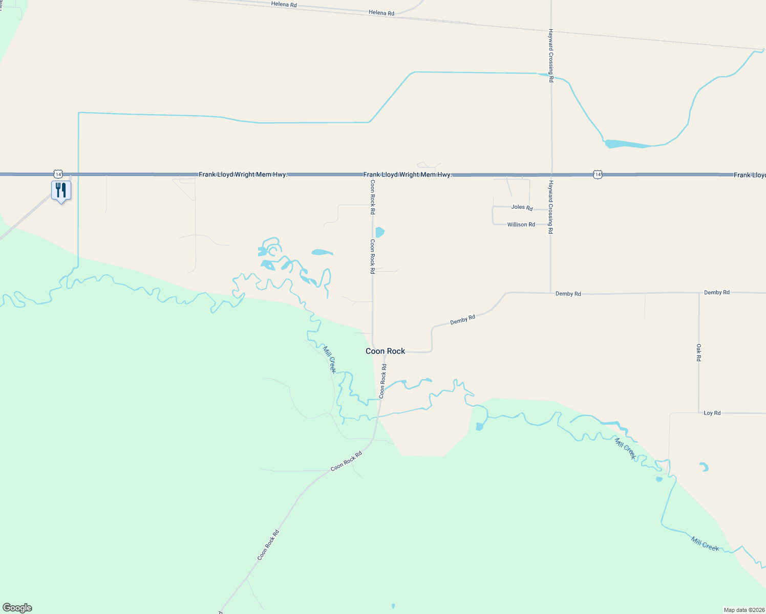 map of restaurants, bars, coffee shops, grocery stores, and more near 7037 Coon Rock Rd in Arena