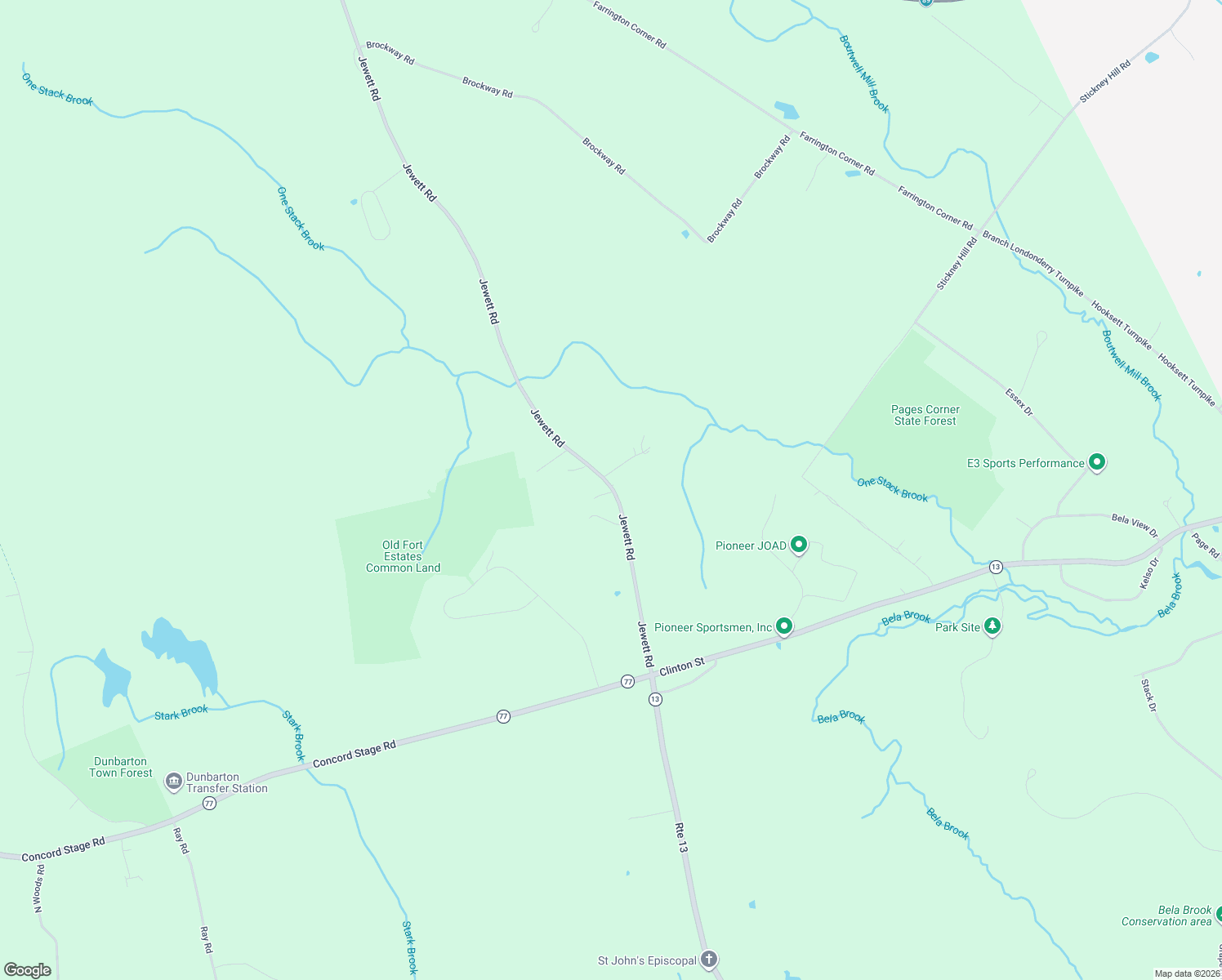 map of restaurants, bars, coffee shops, grocery stores, and more near 50 Jewett Road in Dunbarton