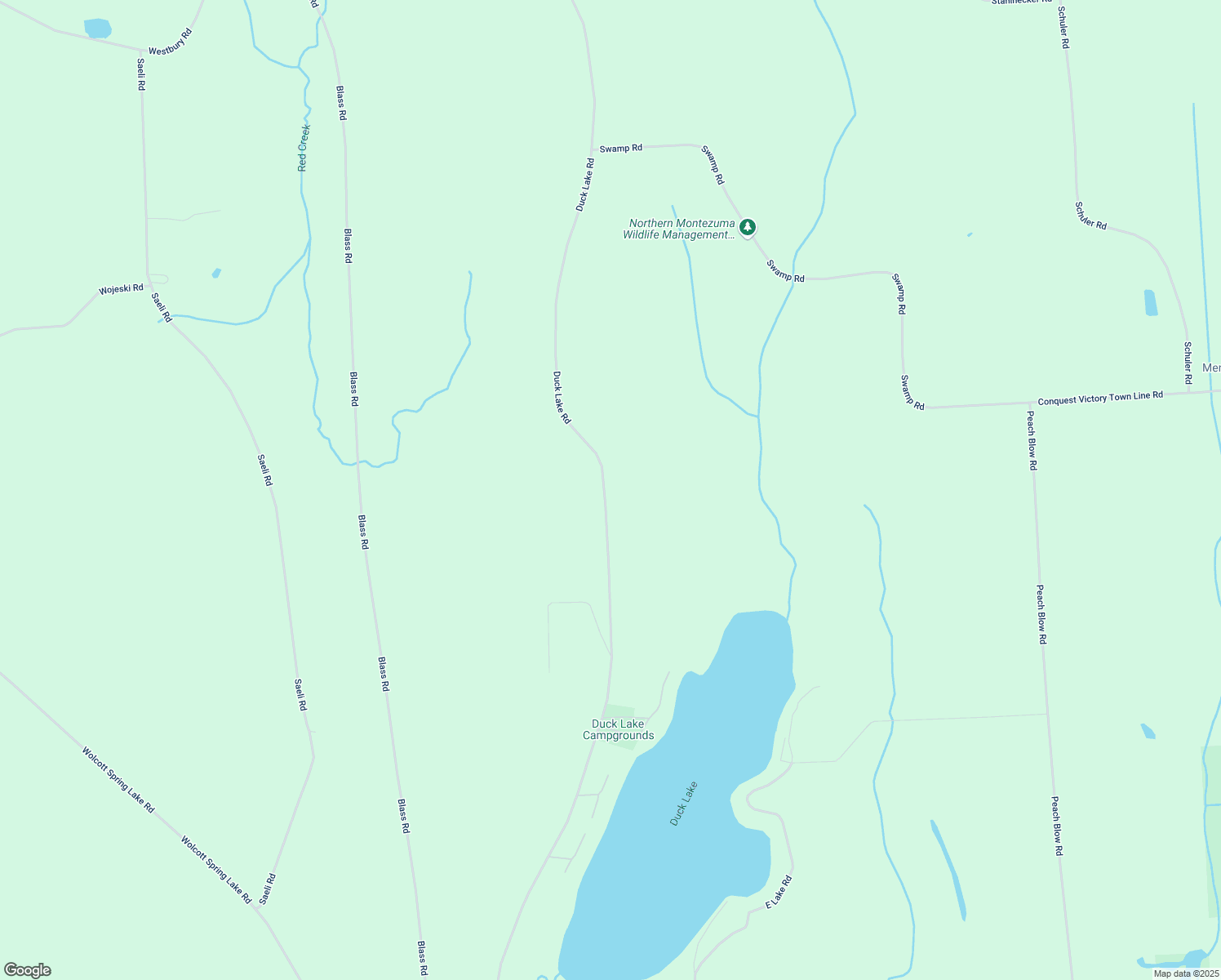 map of restaurants, bars, coffee shops, grocery stores, and more near 11204 Duck Lake Road in Red Creek