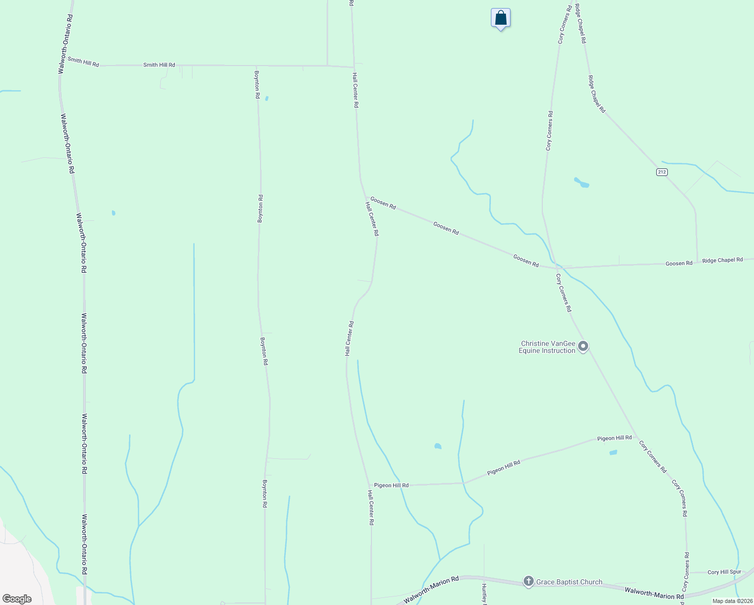 map of restaurants, bars, coffee shops, grocery stores, and more near 4322 Hall Center Road in Walworth