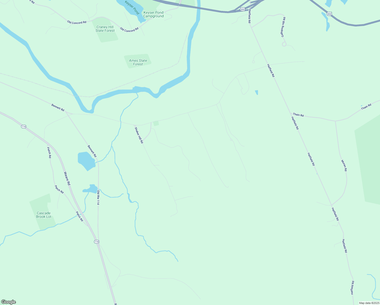 map of restaurants, bars, coffee shops, grocery stores, and more near 229 Plummer Hill Road in Henniker