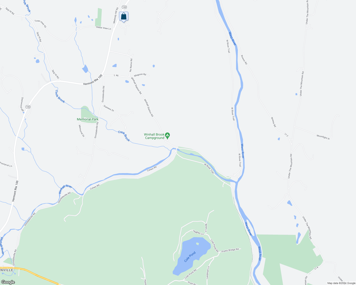map of restaurants, bars, coffee shops, grocery stores, and more near 919 Winhall Station Road in Londonderry