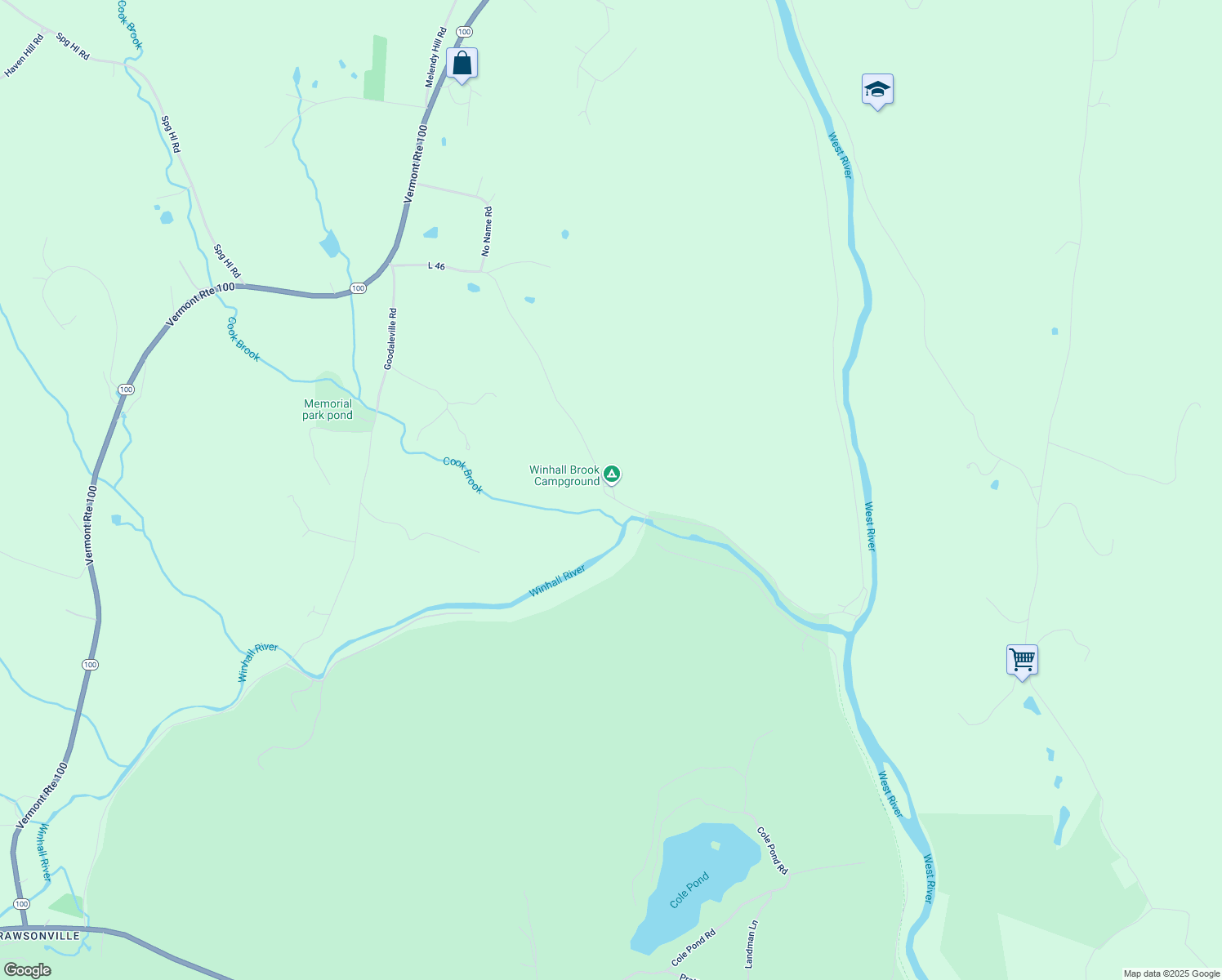map of restaurants, bars, coffee shops, grocery stores, and more near 919 Winhall Station Road in Londonderry