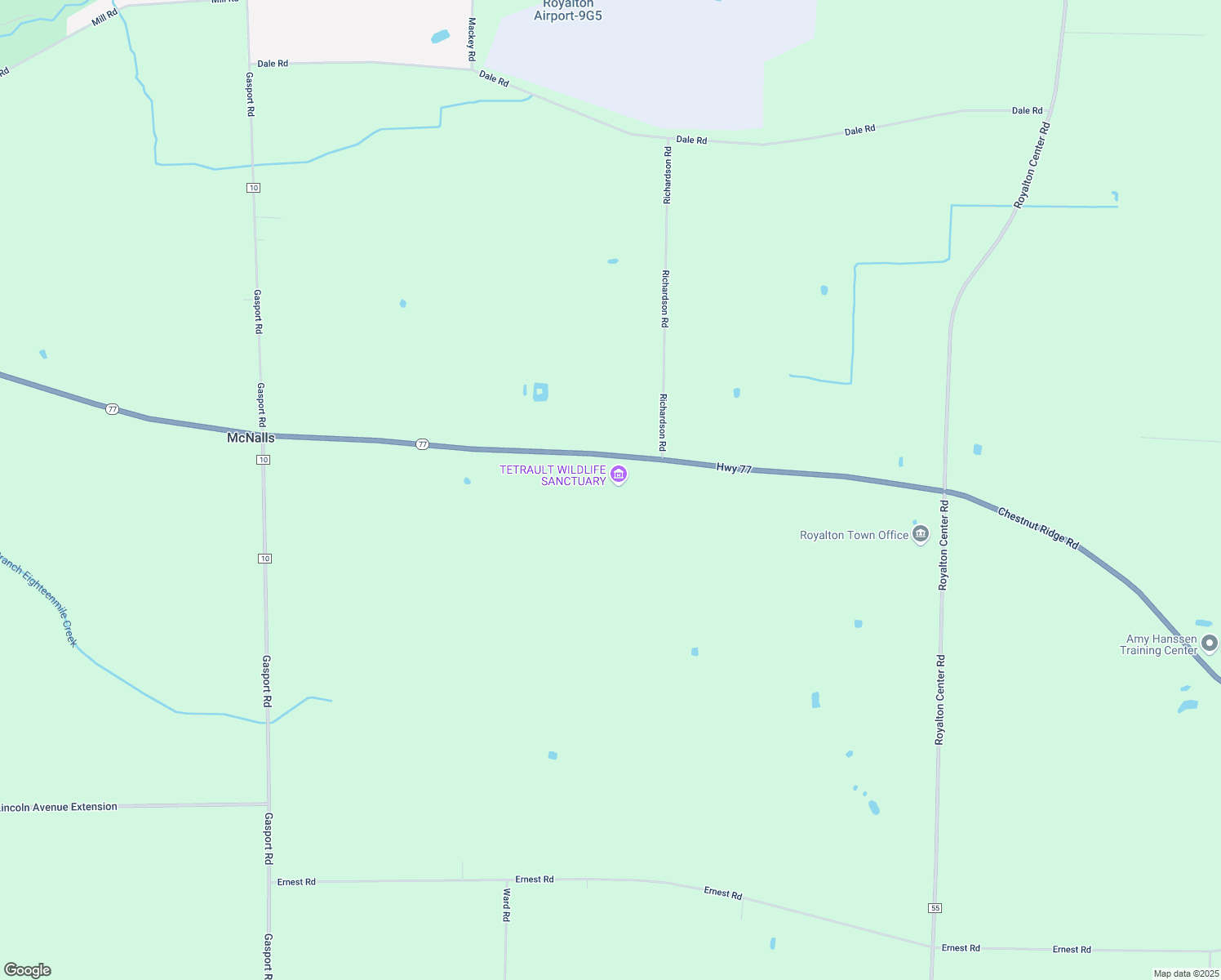 map of restaurants, bars, coffee shops, grocery stores, and more near 8510 Chestnut Ridge Road in Gasport