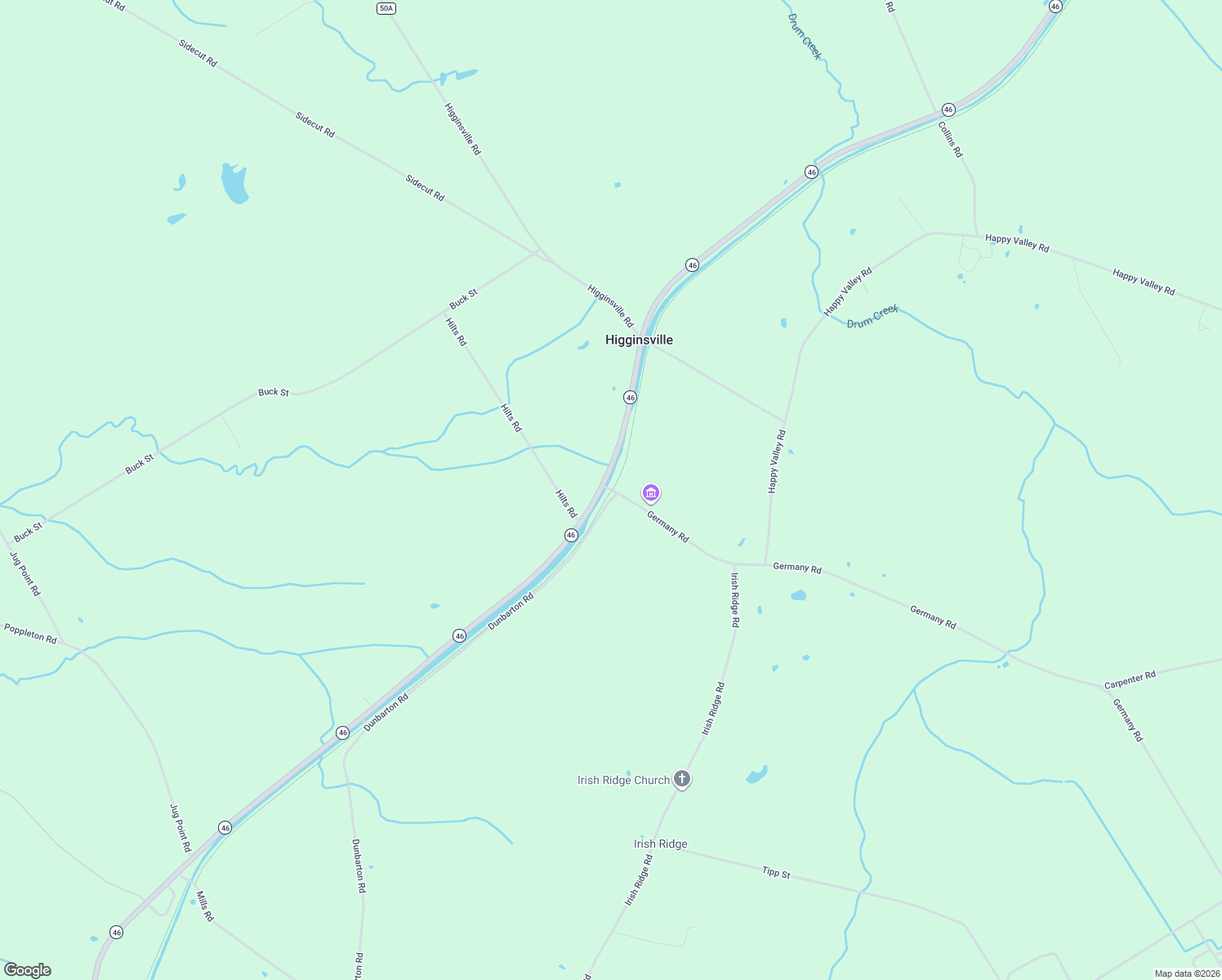 map of restaurants, bars, coffee shops, grocery stores, and more near 6514 Germany Rd in Durhamville