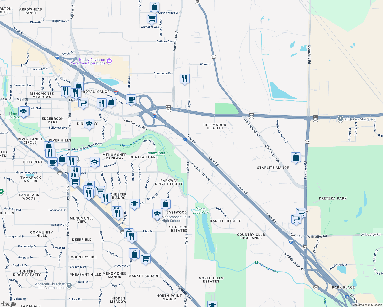 Lilly Road, Menomonee Falls WI Walk Score