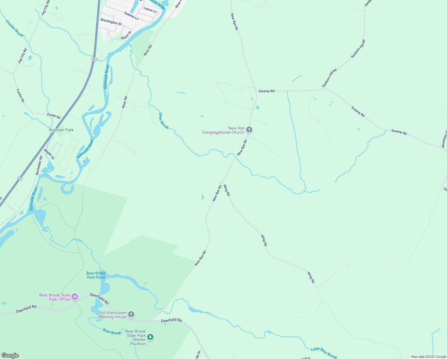 map of restaurants, bars, coffee shops, grocery stores, and more near 362 New Rye Road in Epsom