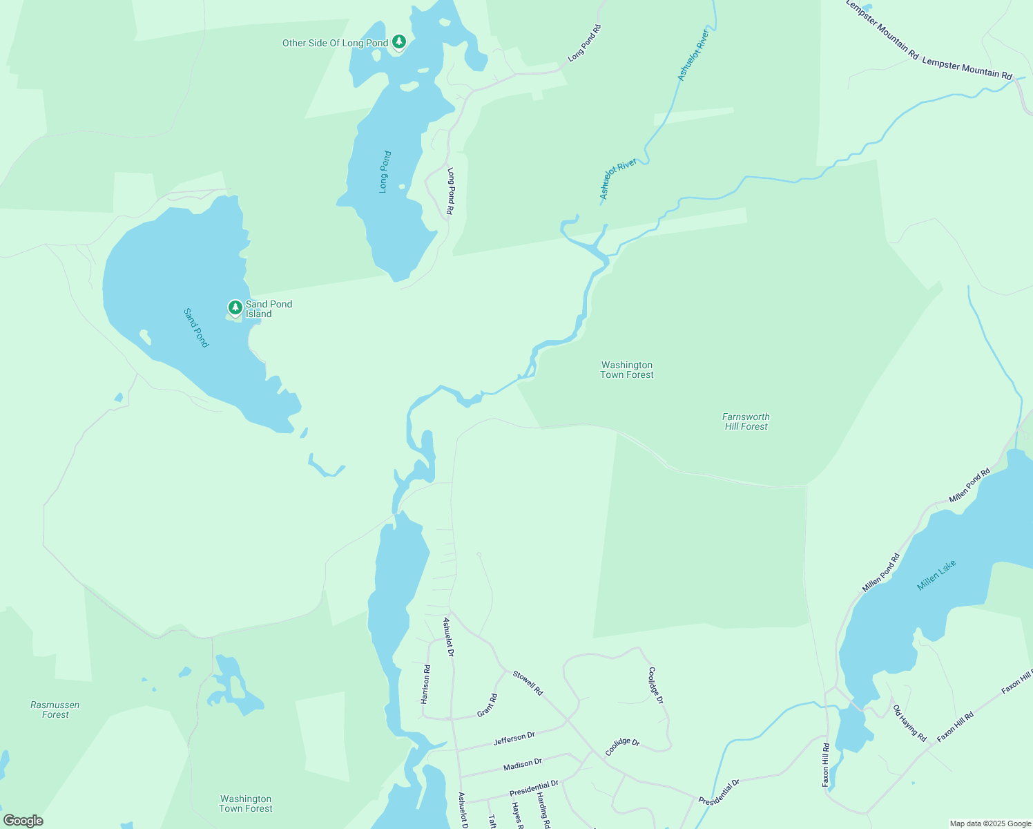 map of restaurants, bars, coffee shops, grocery stores, and more near 1037 Ashuelot Drive in Washington