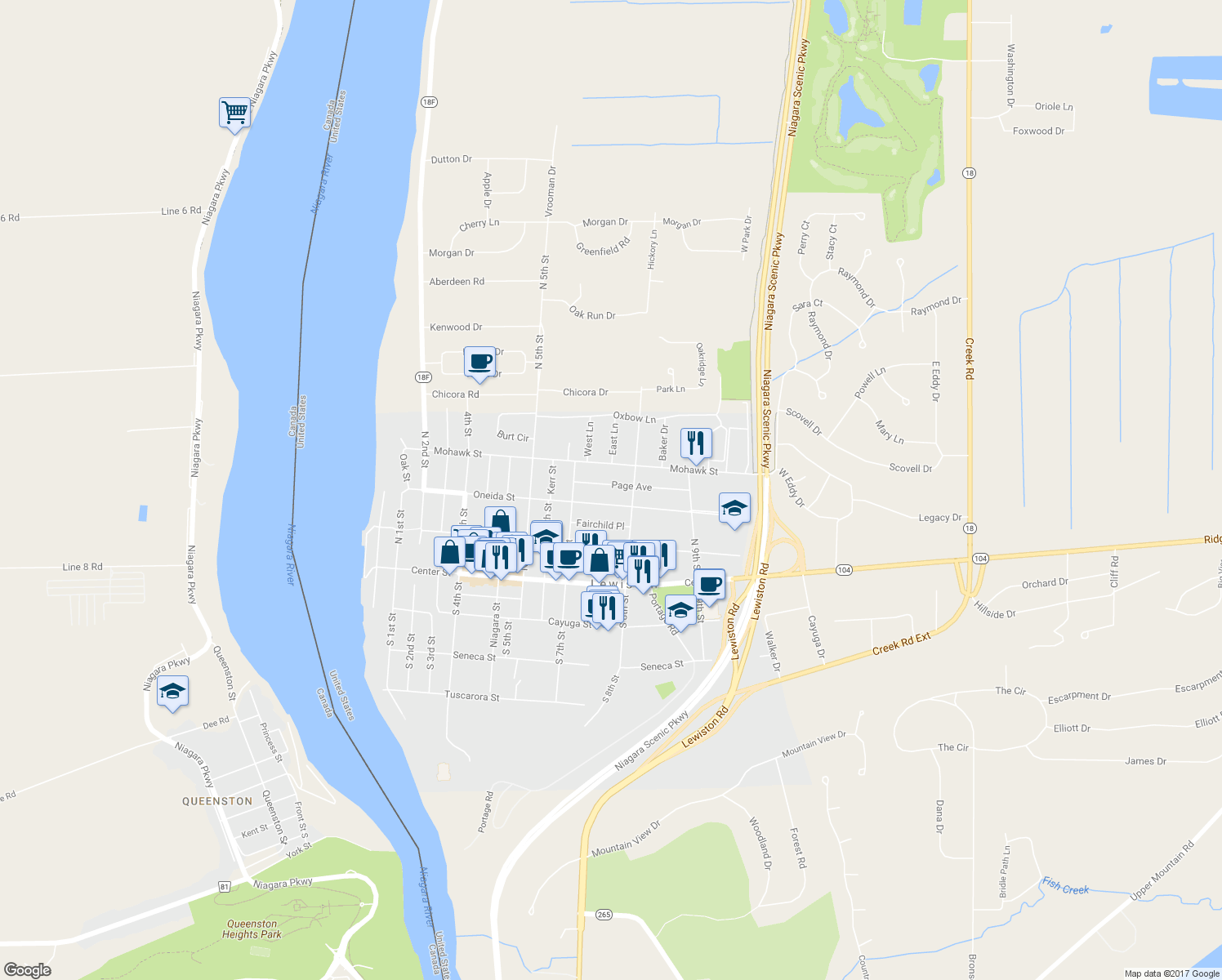 map of restaurants, bars, coffee shops, grocery stores, and more near 771 Page Avenue in Lewiston