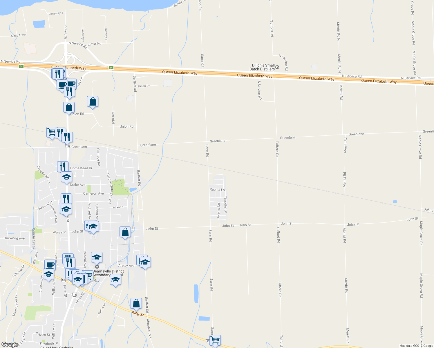 map of restaurants, bars, coffee shops, grocery stores, and more near 4578 Susanna Lane in Lincoln