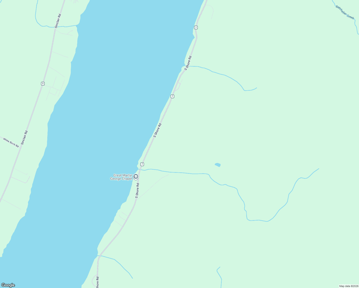 map of restaurants, bars, coffee shops, grocery stores, and more near 486 South Shore Road in Northville