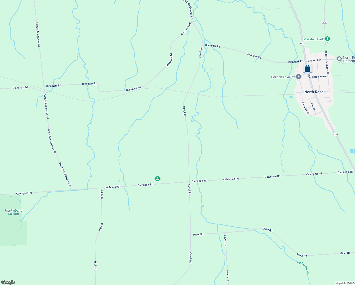 map of restaurants, bars, coffee shops, grocery stores, and more near 4835 Covell Rd in North Rose
