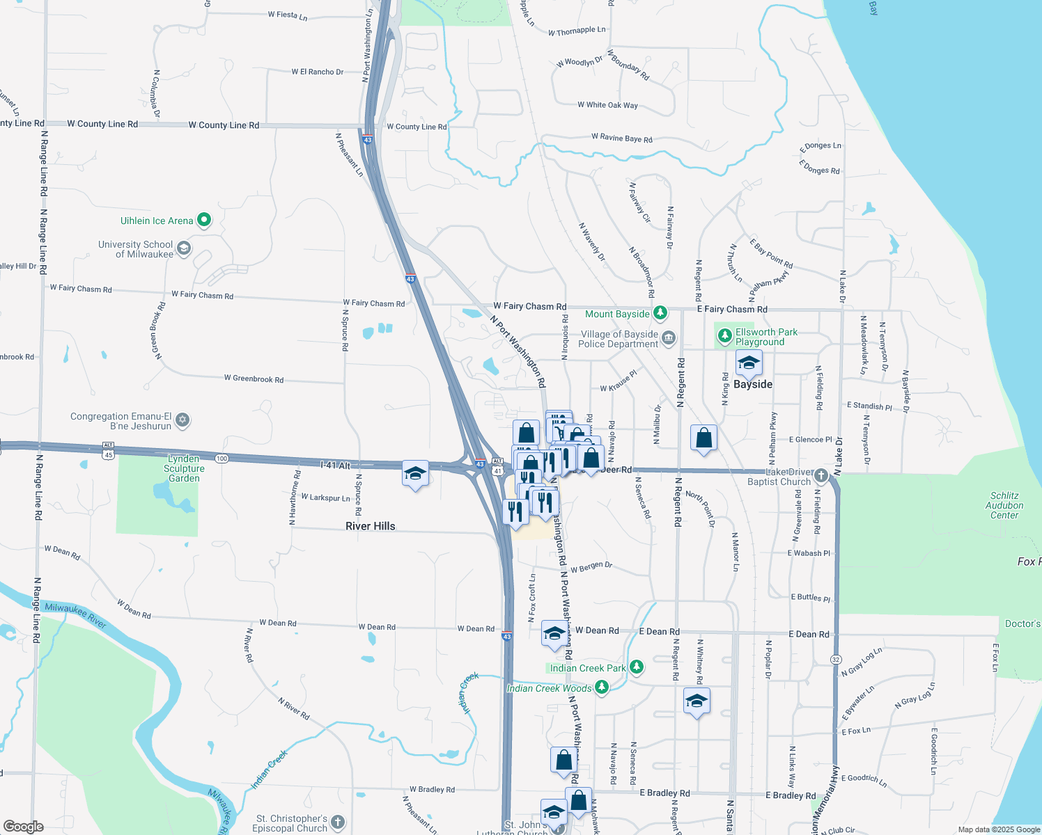 8909 North Port Washington Road, Bayside WI Walk Score