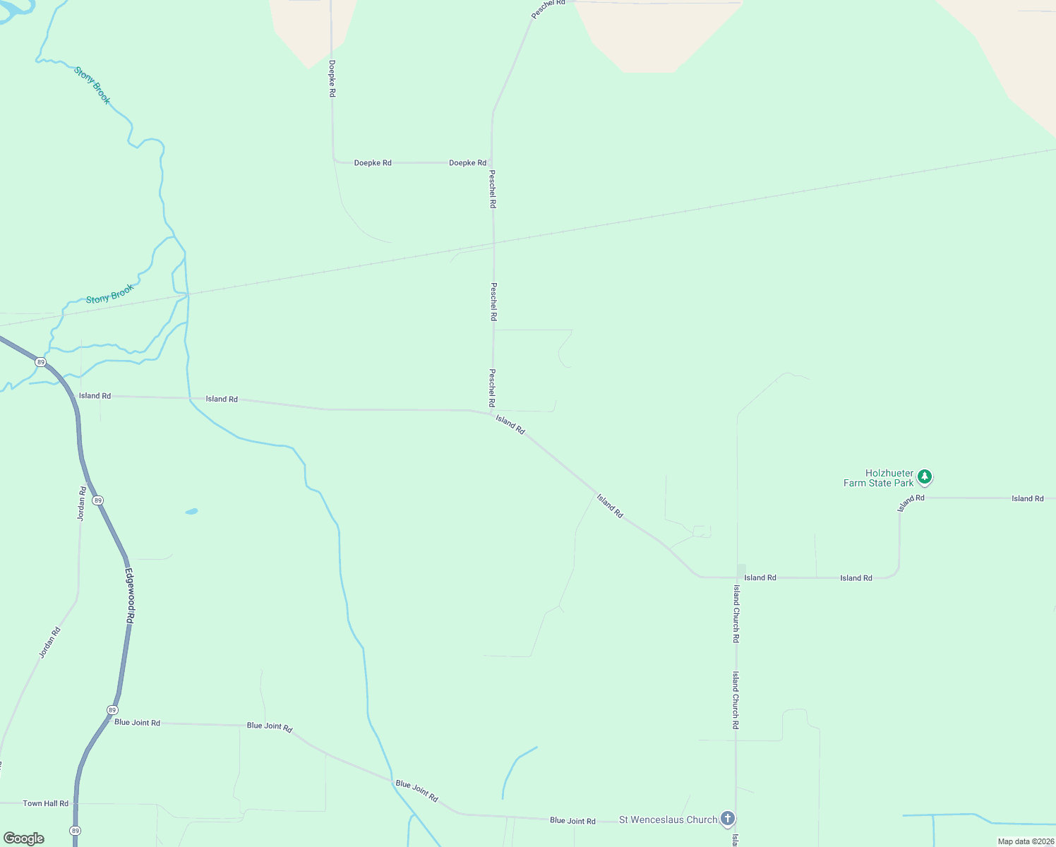 map of restaurants, bars, coffee shops, grocery stores, and more near W8144 Island Road in Waterloo