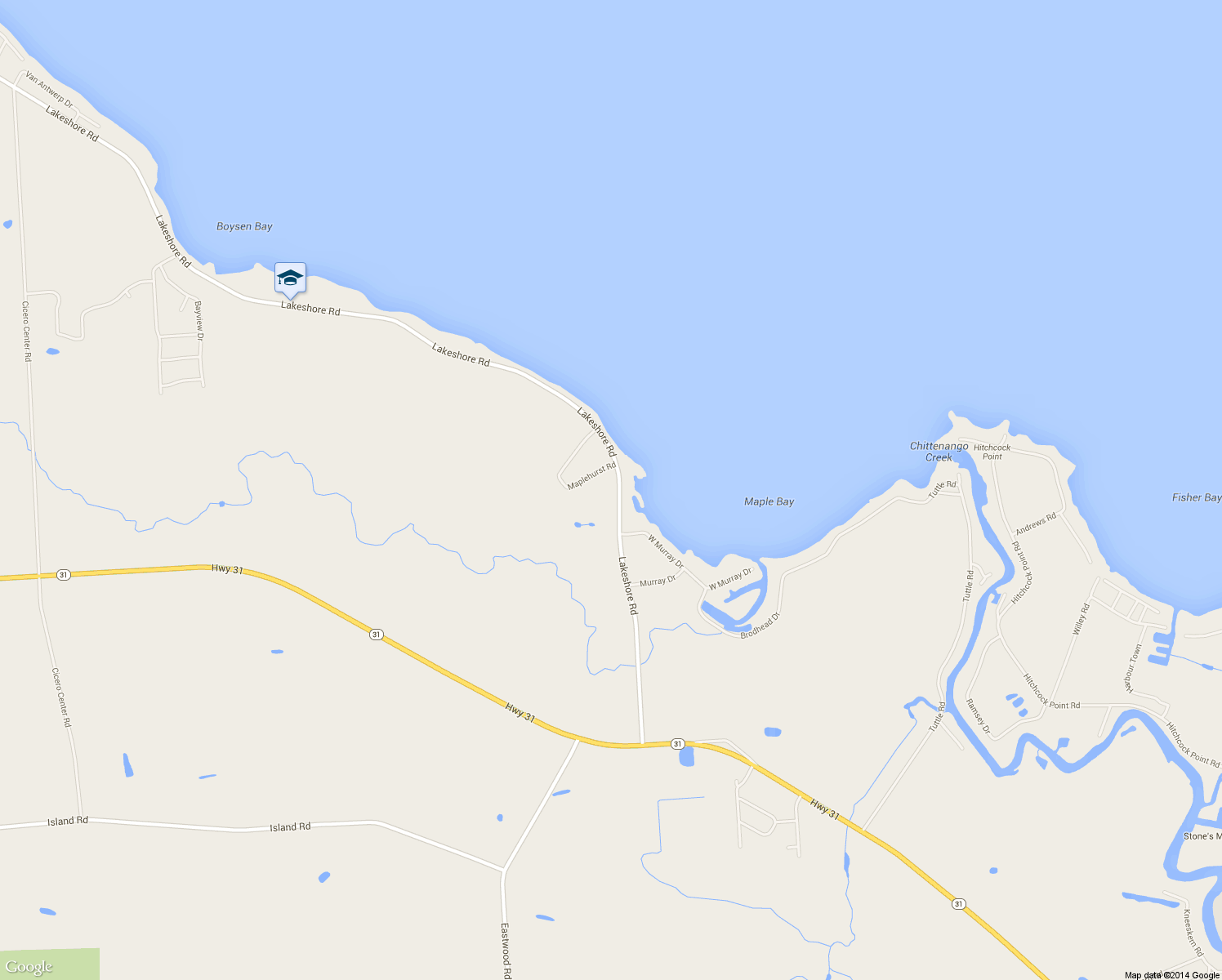 map of restaurants, bars, coffee shops, grocery stores, and more near 8529 Lakeshore Rd in Cicero