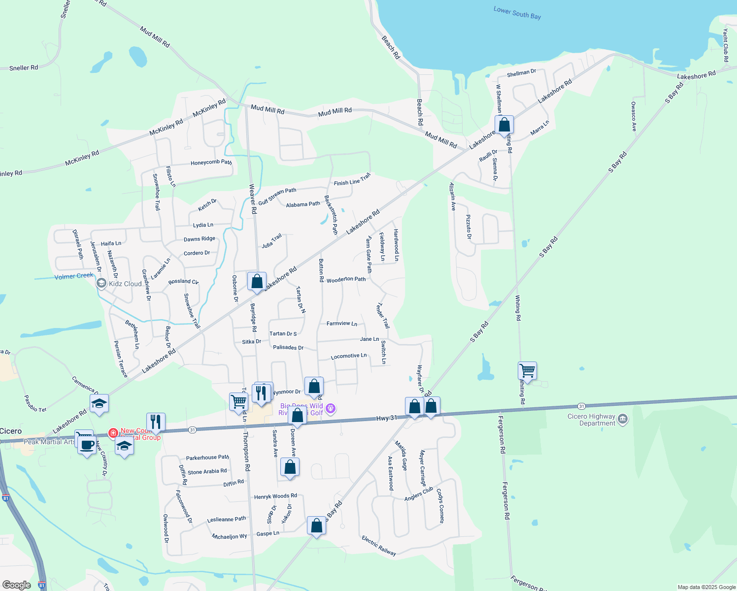 map of restaurants, bars, coffee shops, grocery stores, and more near 8564 Treeview Cir in Cicero
