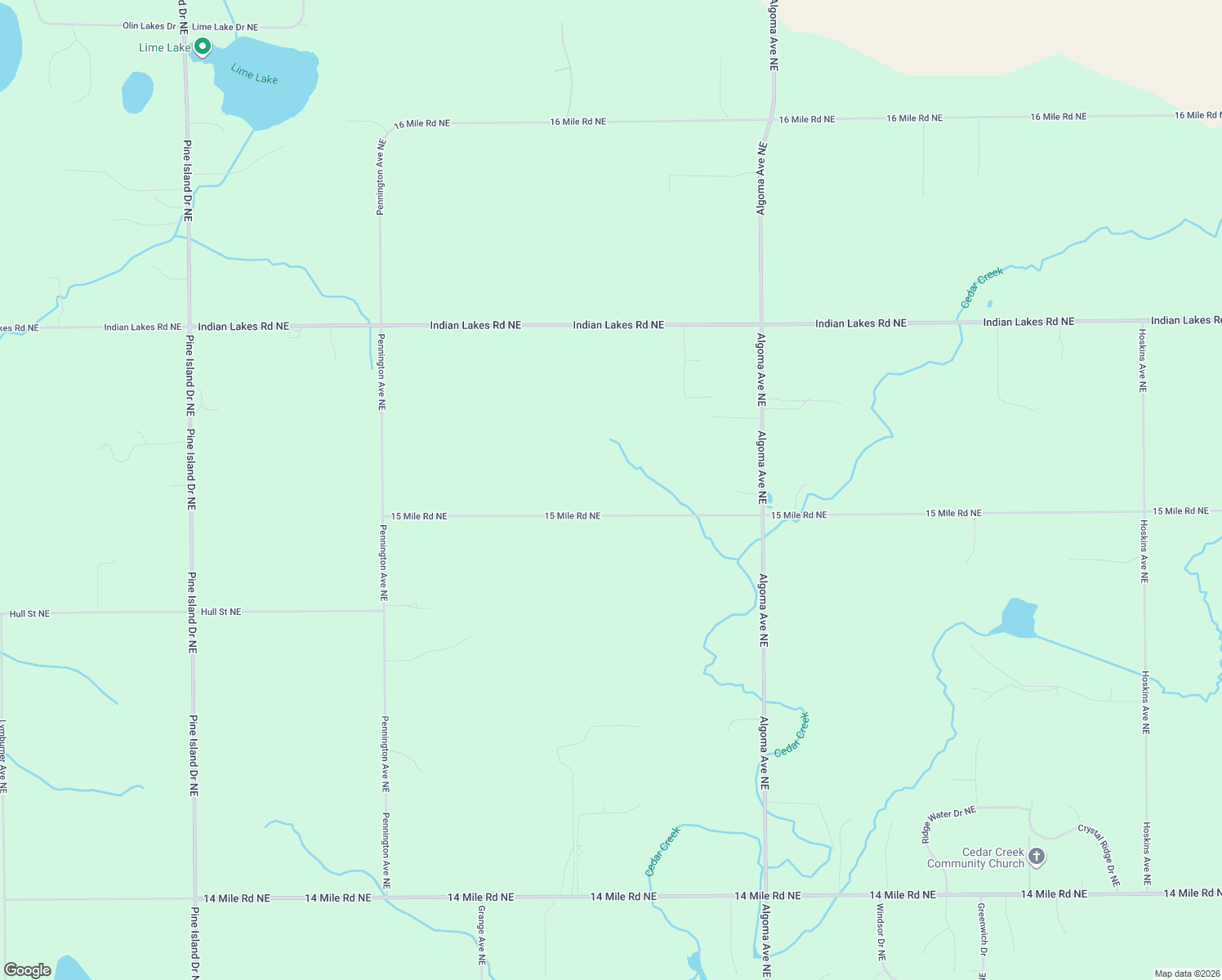 map of restaurants, bars, coffee shops, grocery stores, and more near 2055 15 Mile Rd NE in Sparta