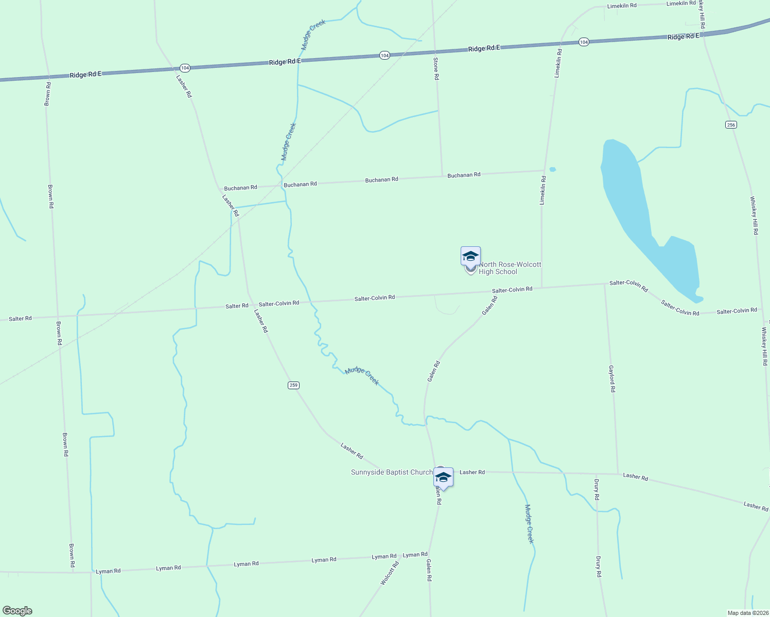 map of restaurants, bars, coffee shops, grocery stores, and more near 11468 Salter-Colvin Road in Wolcott