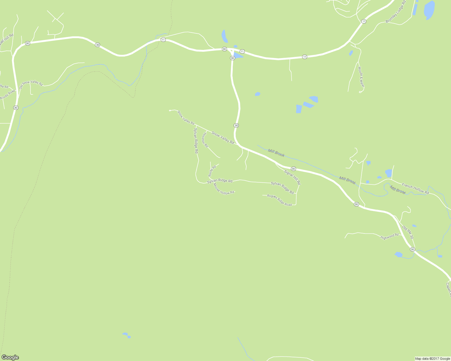 map of restaurants, bars, coffee shops, grocery stores, and more near 62 Sylvan Ridge Road in Winhall