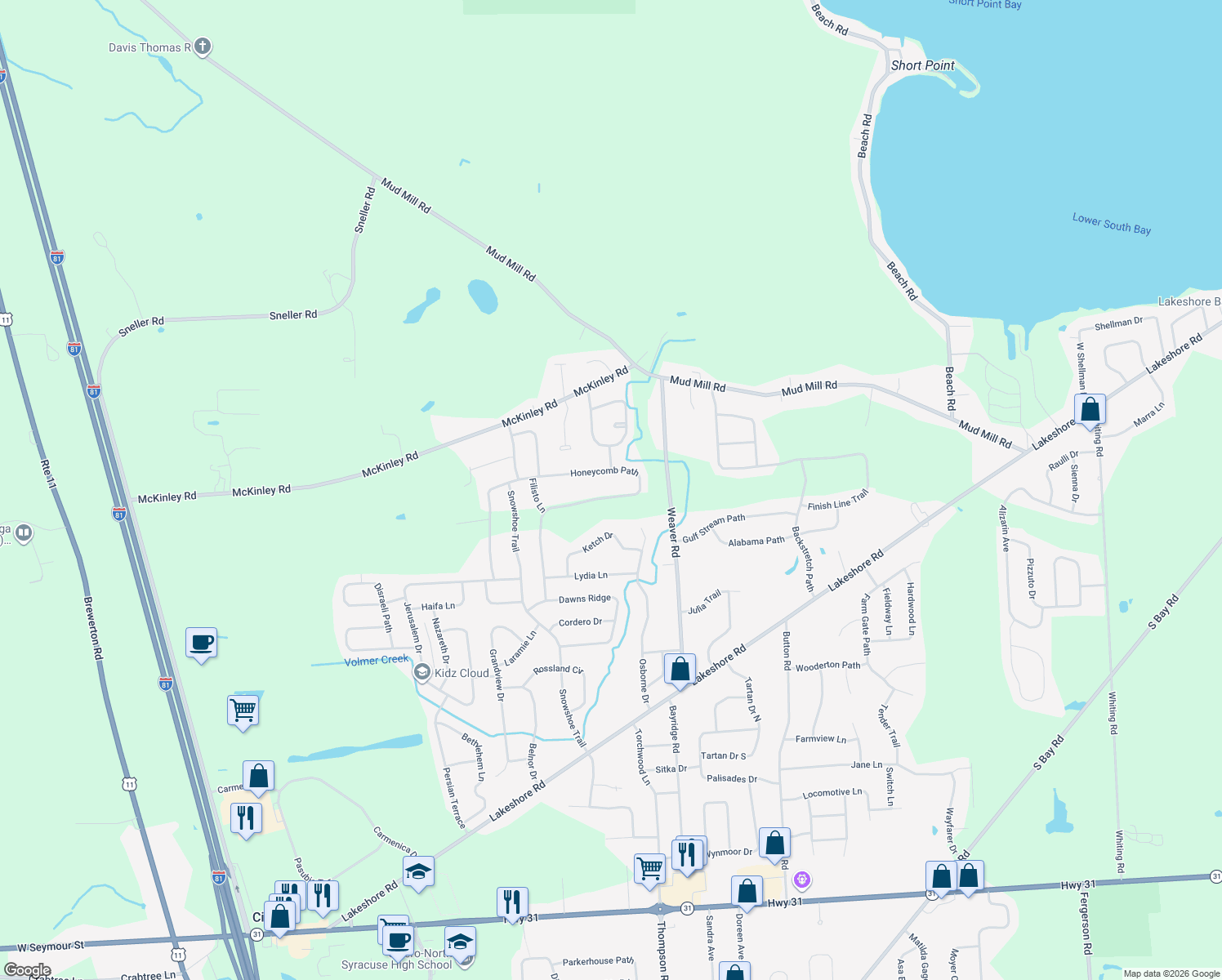 map of restaurants, bars, coffee shops, grocery stores, and more near 8715 Honeycomb Path in Cicero