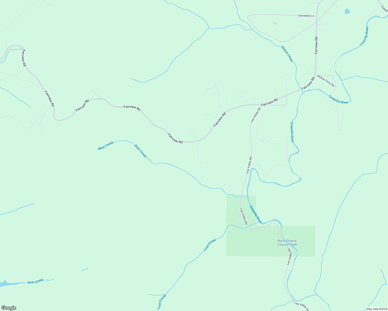 map of restaurants, bars, coffee shops, grocery stores, and more near 57247 Fairview Road in Coquille