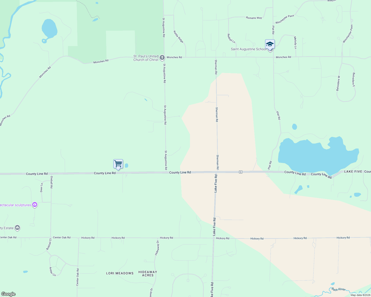 map of restaurants, bars, coffee shops, grocery stores, and more near 5231 Augustine Pointe Court in Colgate