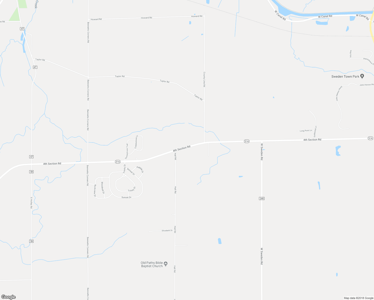 map of restaurants, bars, coffee shops, grocery stores, and more near 17266 4th Section Road in Holley