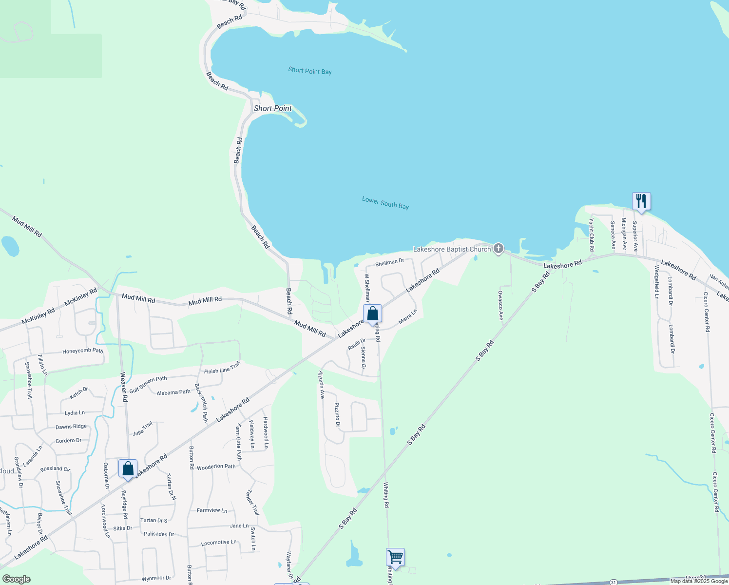 map of restaurants, bars, coffee shops, grocery stores, and more near 8841 Shellman Dr in Cicero