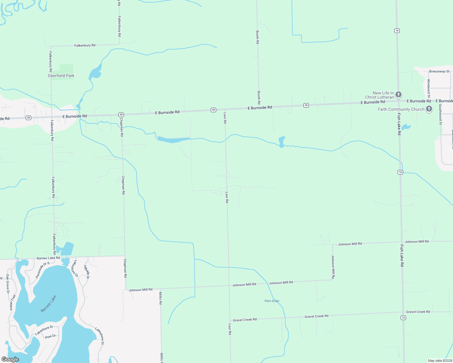 map of restaurants, bars, coffee shops, grocery stores, and more near 5805 Laur Road in North Branch