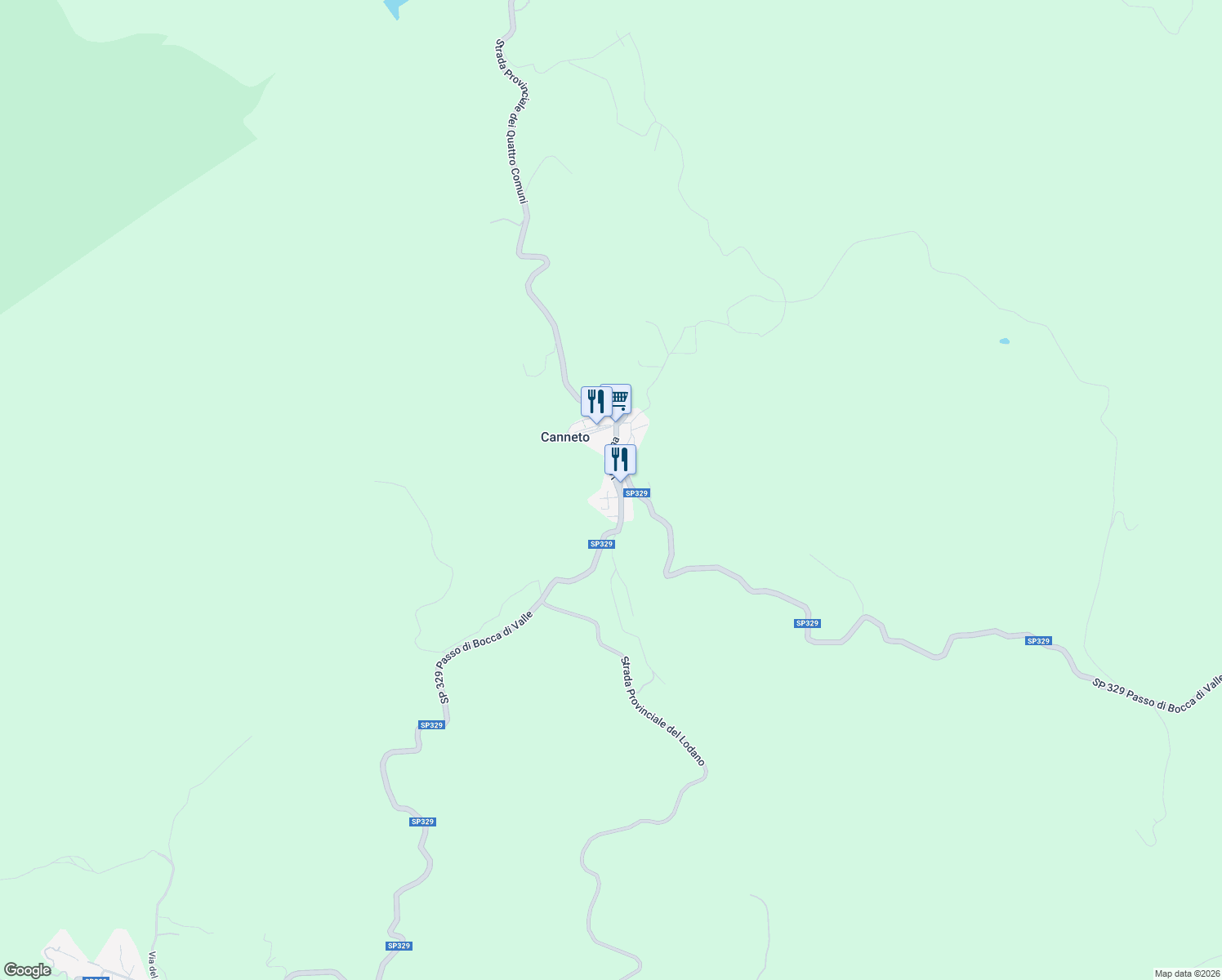 map of restaurants, bars, coffee shops, grocery stores, and more near 13 Via San Sebastiano in Canneto