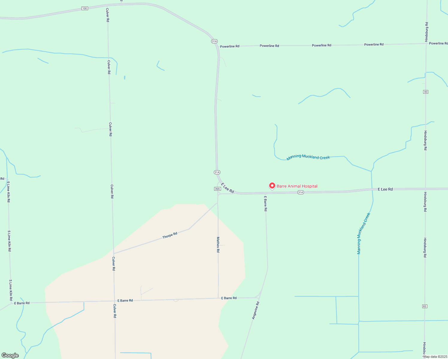 map of restaurants, bars, coffee shops, grocery stores, and more near 15371 E Lee Rd in Holley